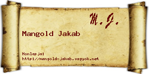 Mangold Jakab névjegykártya